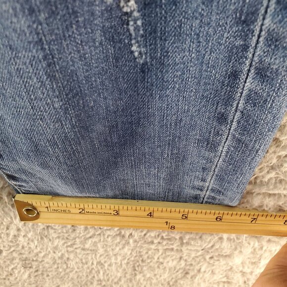 Judy Blue Jeans Womens 5/27 Blue Capri Fit Distressed Cotton Blend Denim - Picture 8 of 10